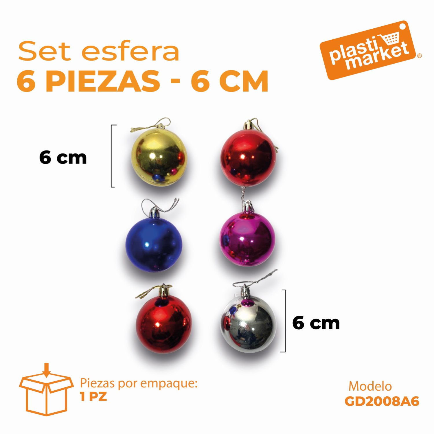 GD2008A-6 SET ESFERA 6 PZ. 6 CM.