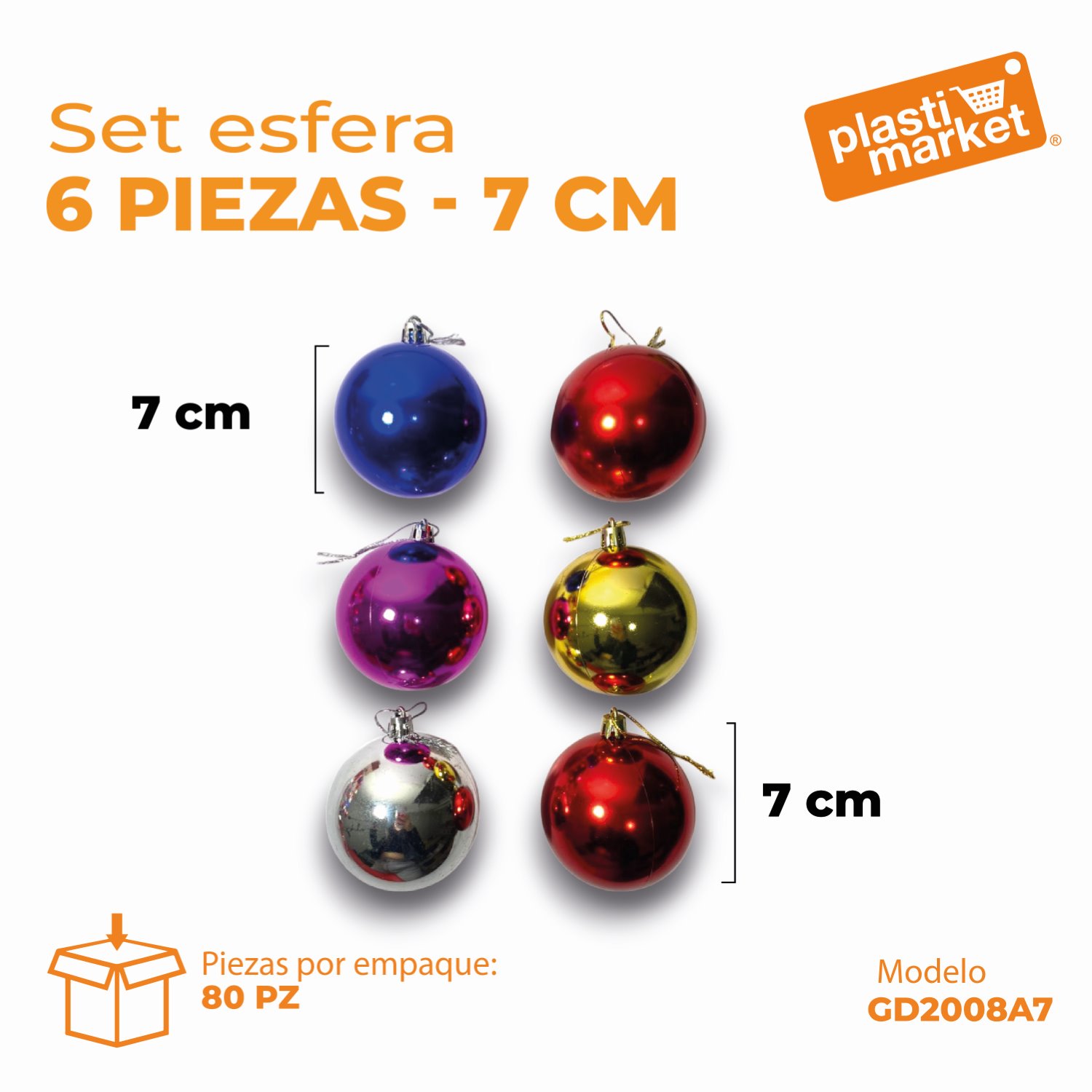 GD2008A-7 SET ESFERA 6 PZ. 7 CM.
