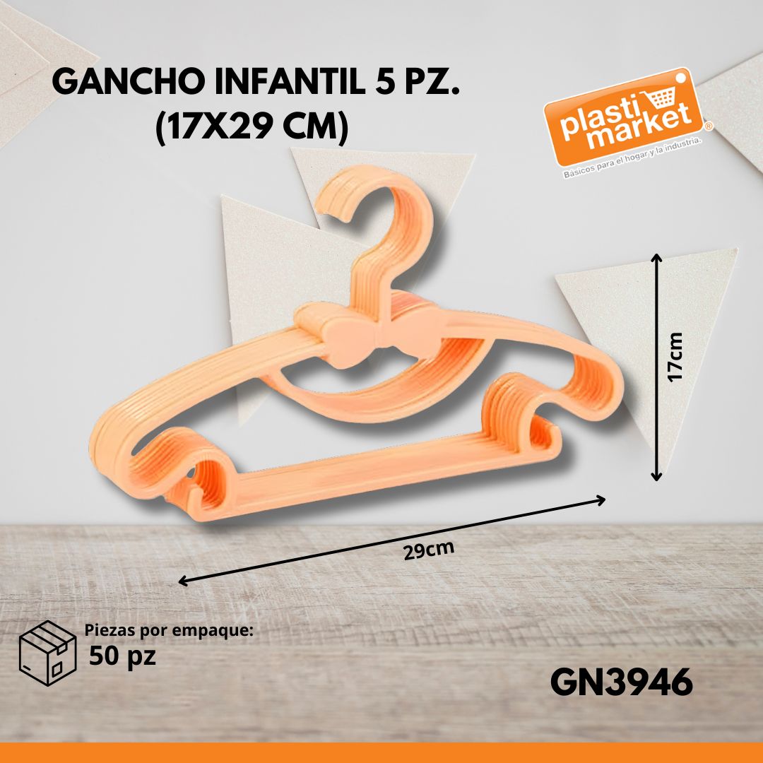 3946 GANCHO INFANTIL 5 PZ. (17X29 CM) "OFERTA"