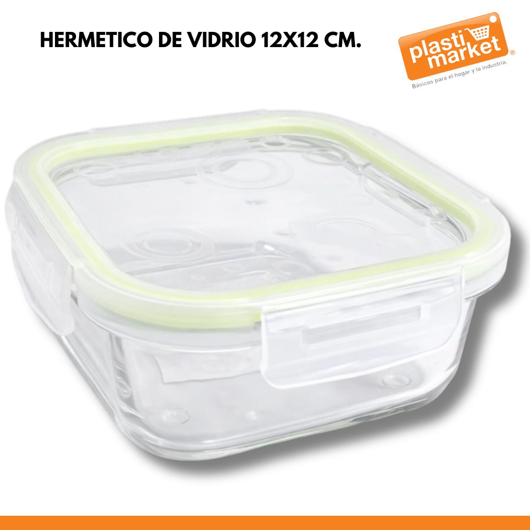 85913 HERMETICO DE VIDRIO 12X12 CM.