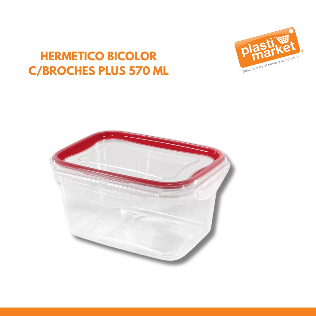 HERMETICO BICOLOR C/BROCHES PLUS 570 ML.