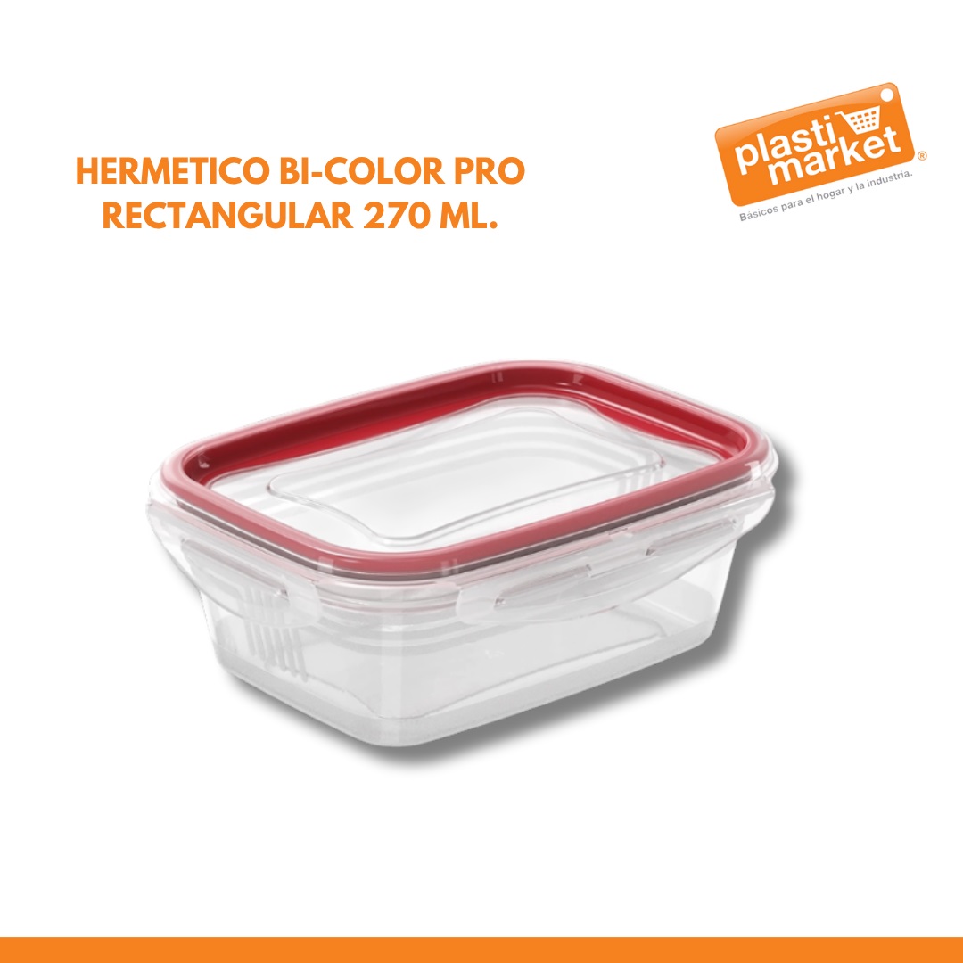 HERMETICO BI-COLOR PRO RECTANGULAR 270 ML.