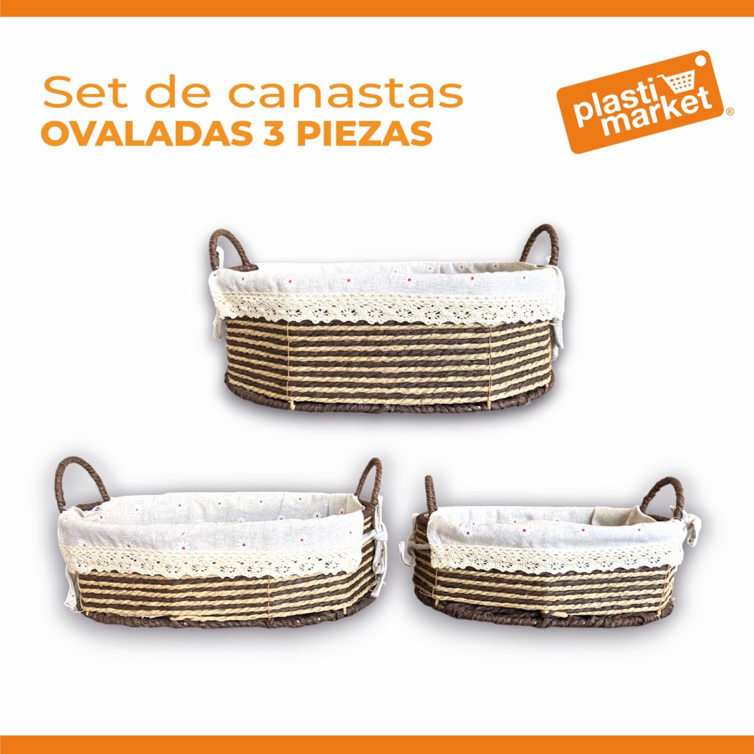 JC-323 SET DE CANASTAS OVALADAS 3 PZ.