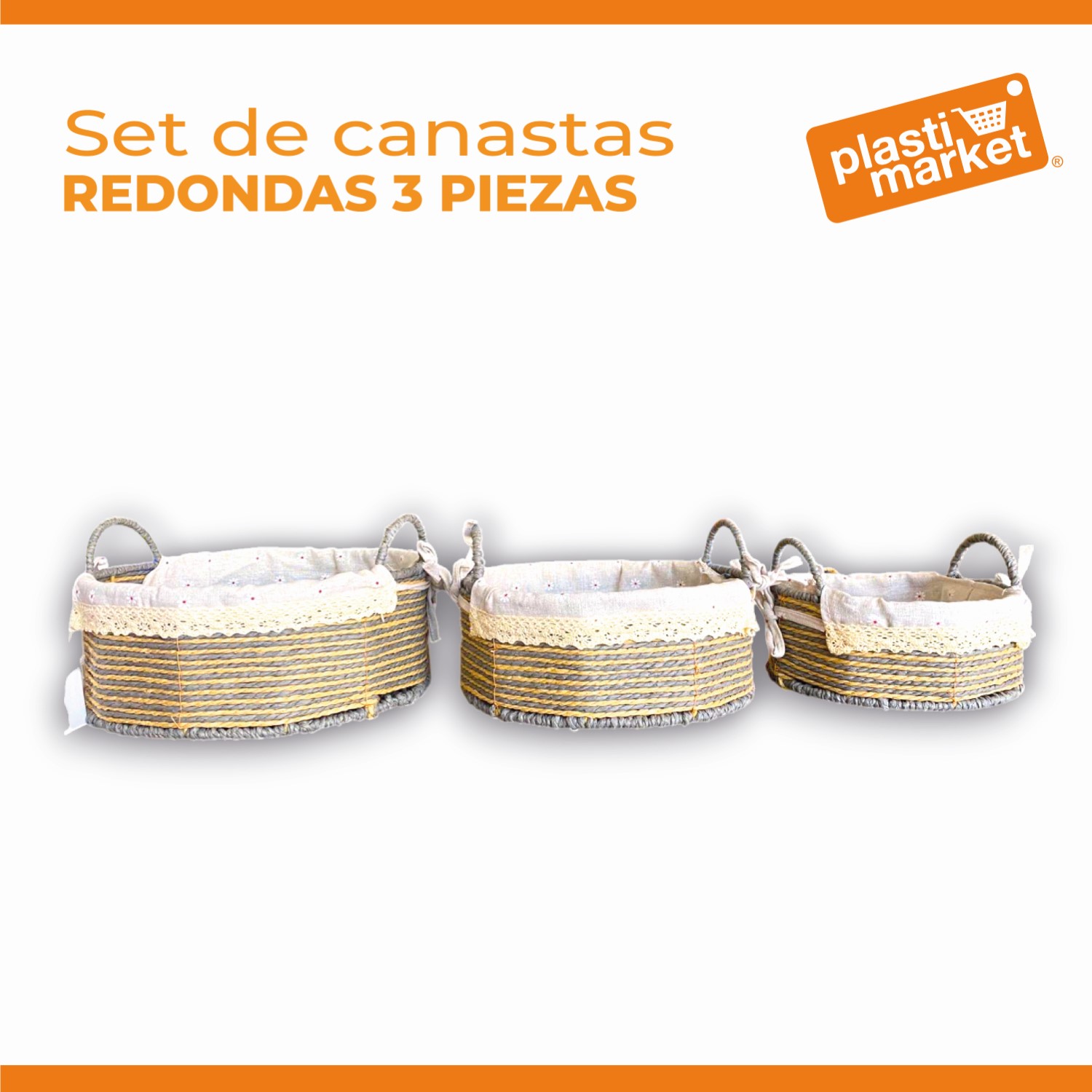 JC-327 SET DE CANASTAS REDONDAS 3 PZ.