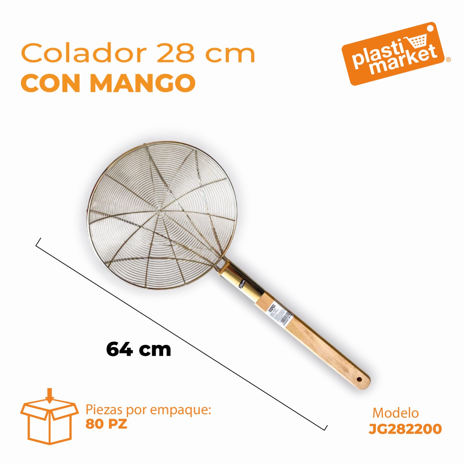 JG282200 COLADOR 28 CM. C/MANGO