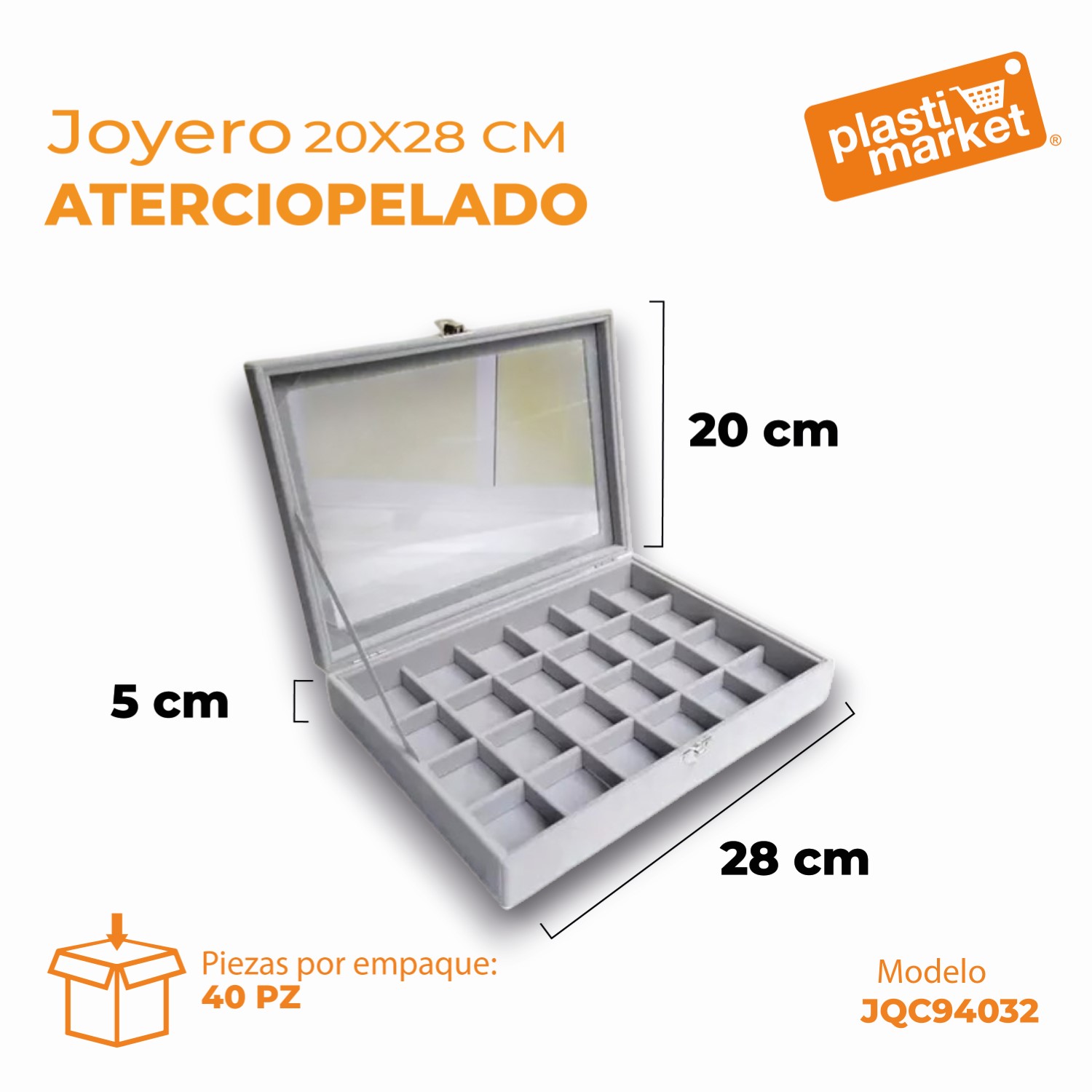 JQC9403-2 JOYERO ATERCIOPELADO 20X28 CM. "OFERTA"