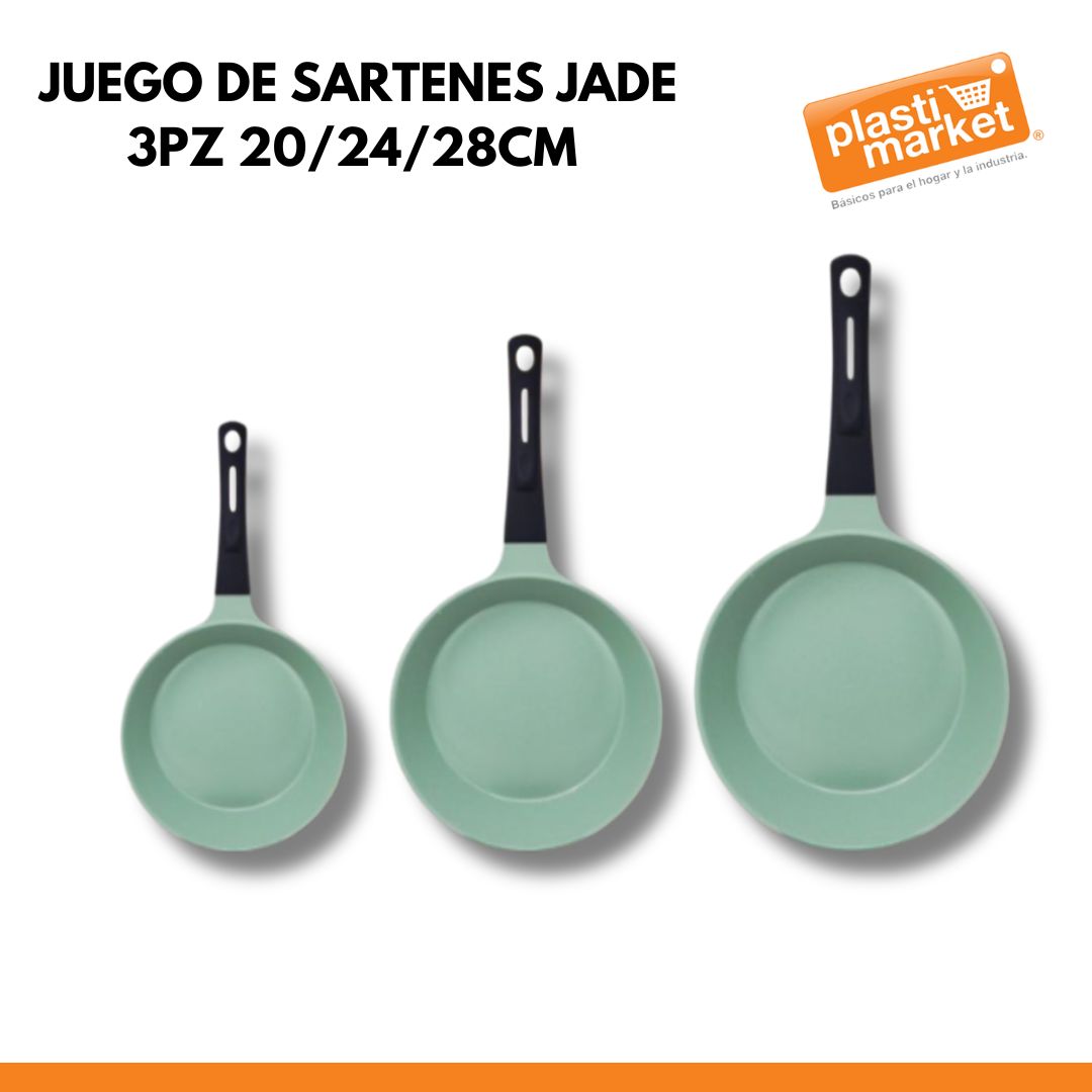 XMB95012 JUEGO DE SARTENES JADE 3 PZ. 20/24/28 CM.