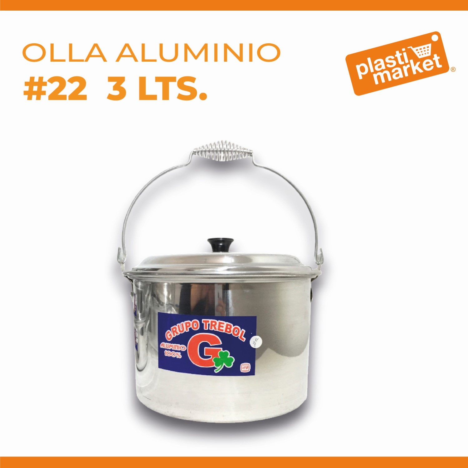 1055 OLLA ALUMINIO #22  3 LTS.