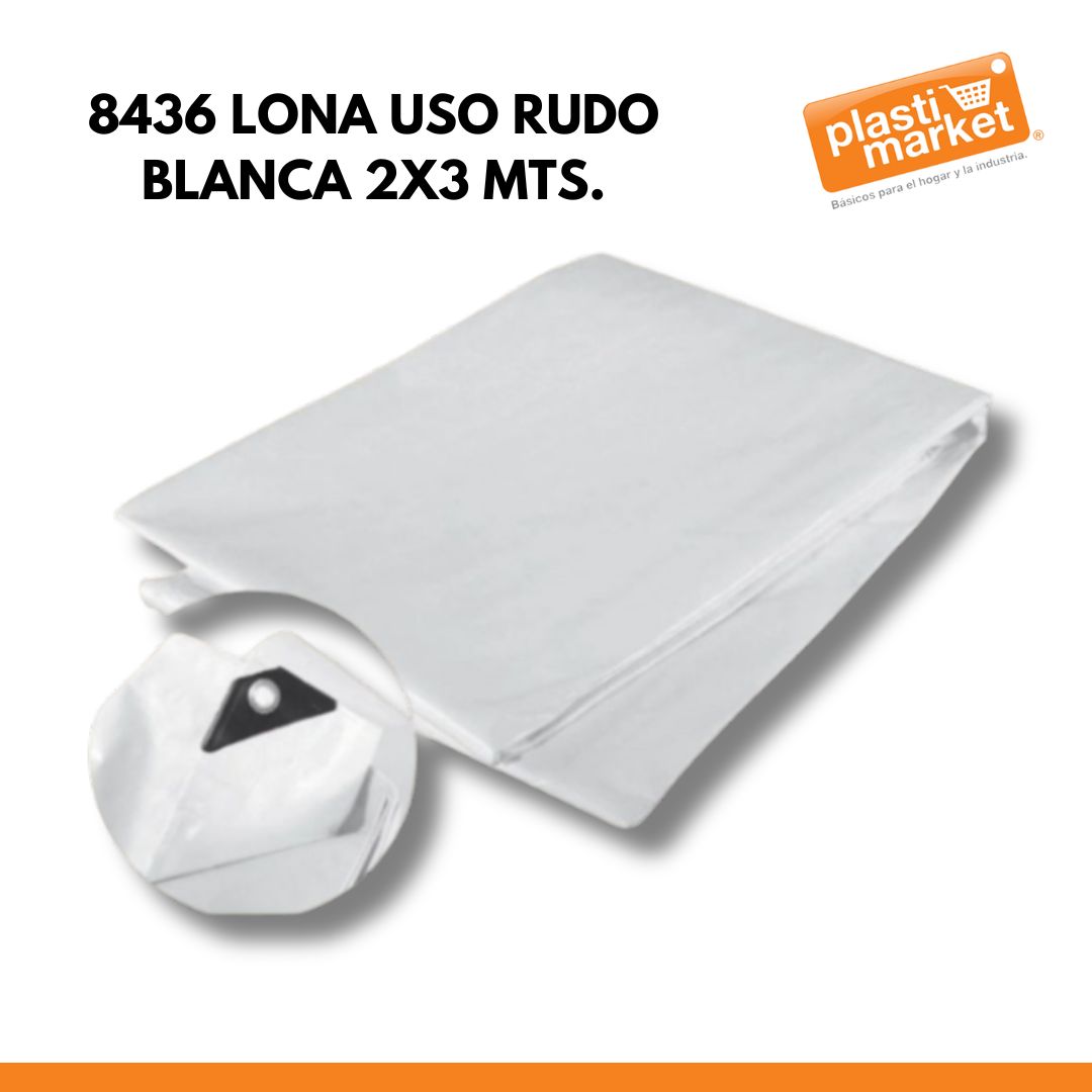 8436 LONA USO RUDO BLANCA 2X3 MTS.