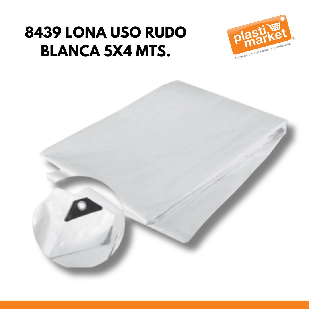 8439 LONA USO RUDO BLANCA 5X4 MTS.
