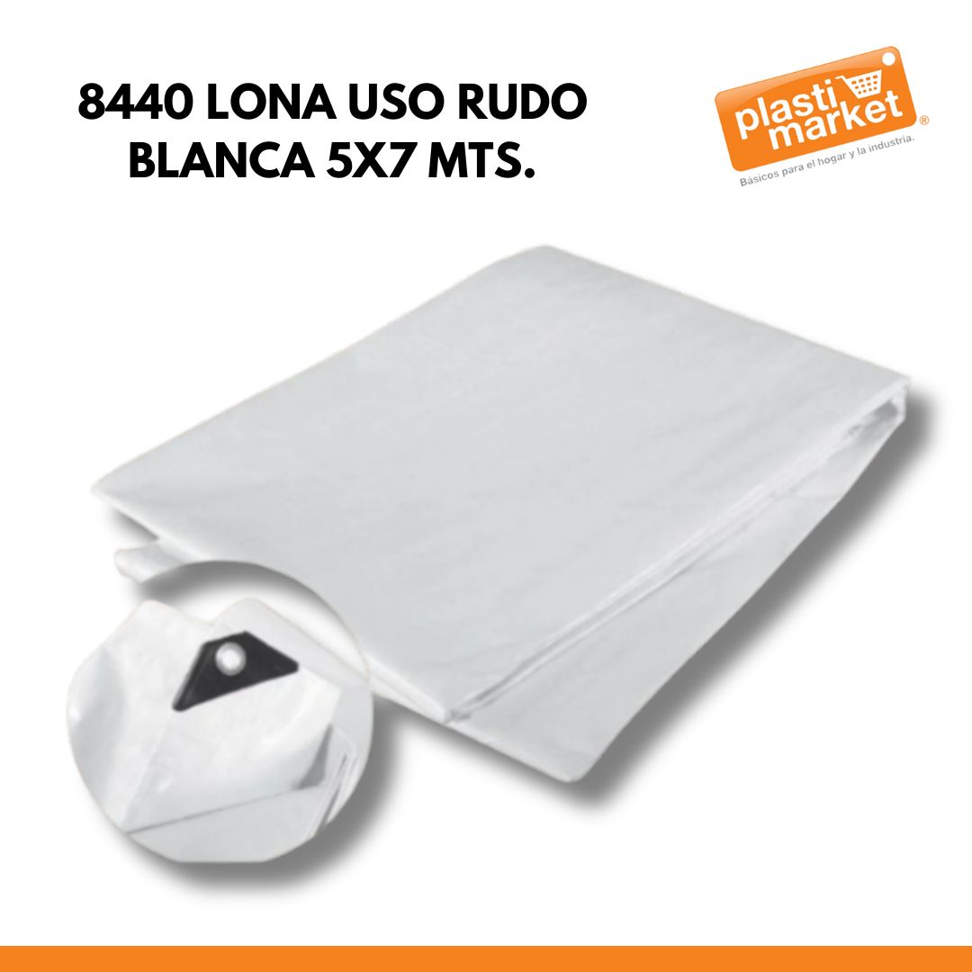 8440 LONA USO RUDO BLANCA 5X7 MTS.