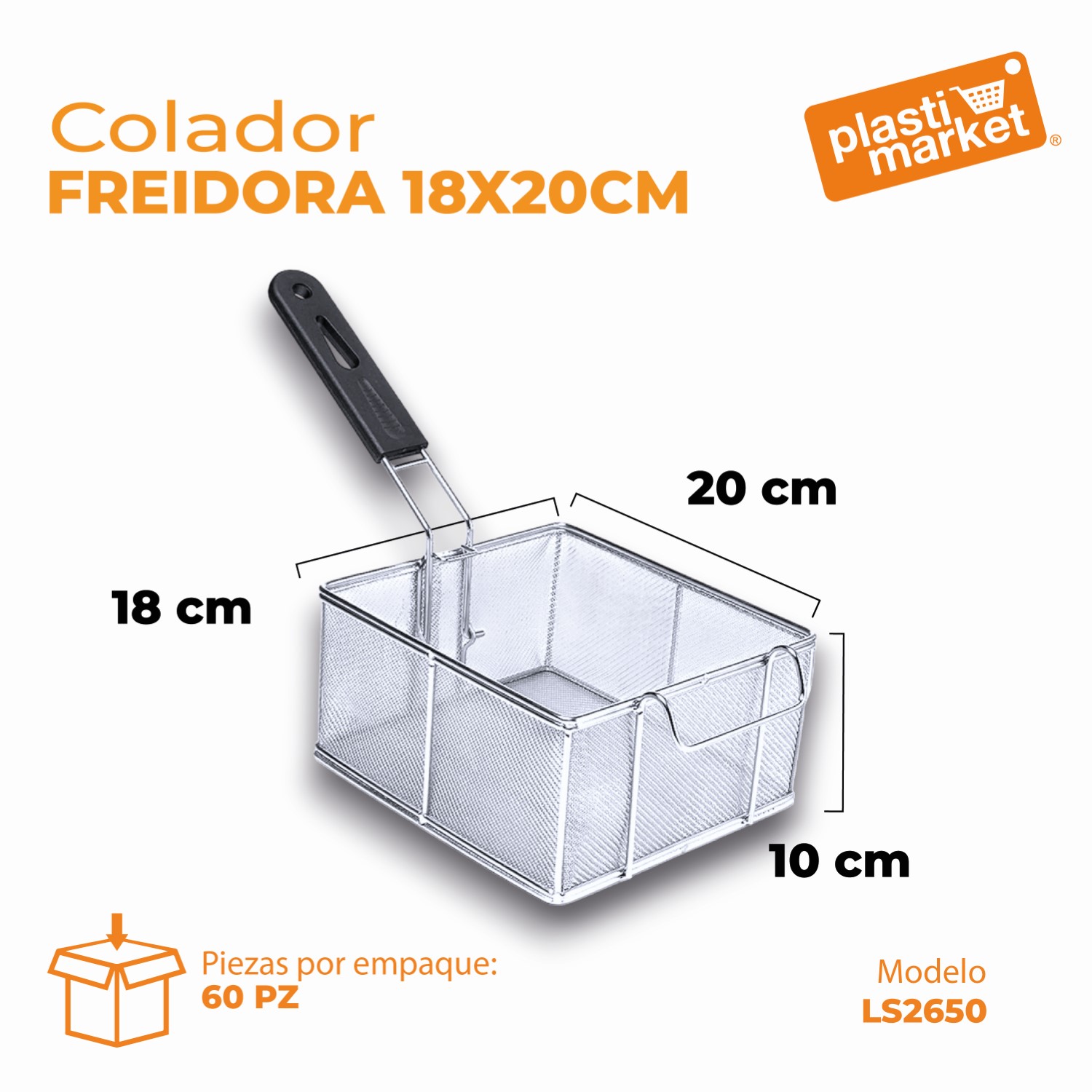 LS2650 COLADOR FREIDORA 18X20 CM.