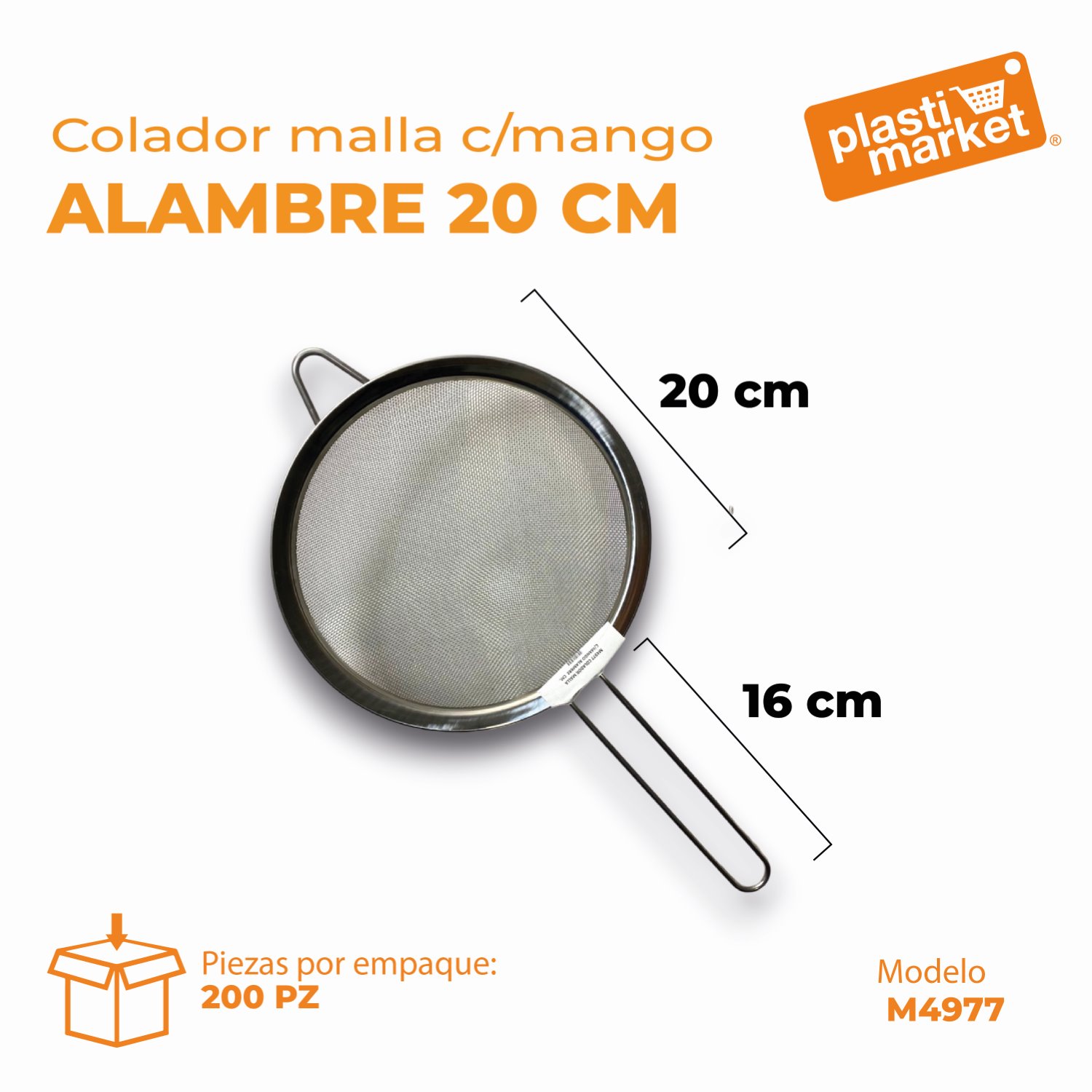 M4977 COLADOR MALLA  C/MANGO ALAMBRE 20 CM.