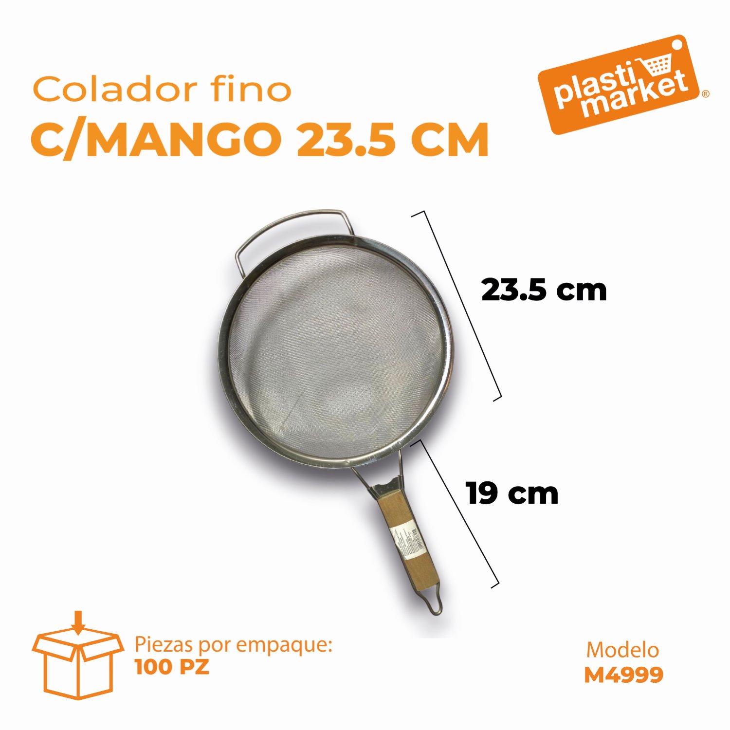 M4999 COLADOR FINO C/MANGO 23.5 CM.