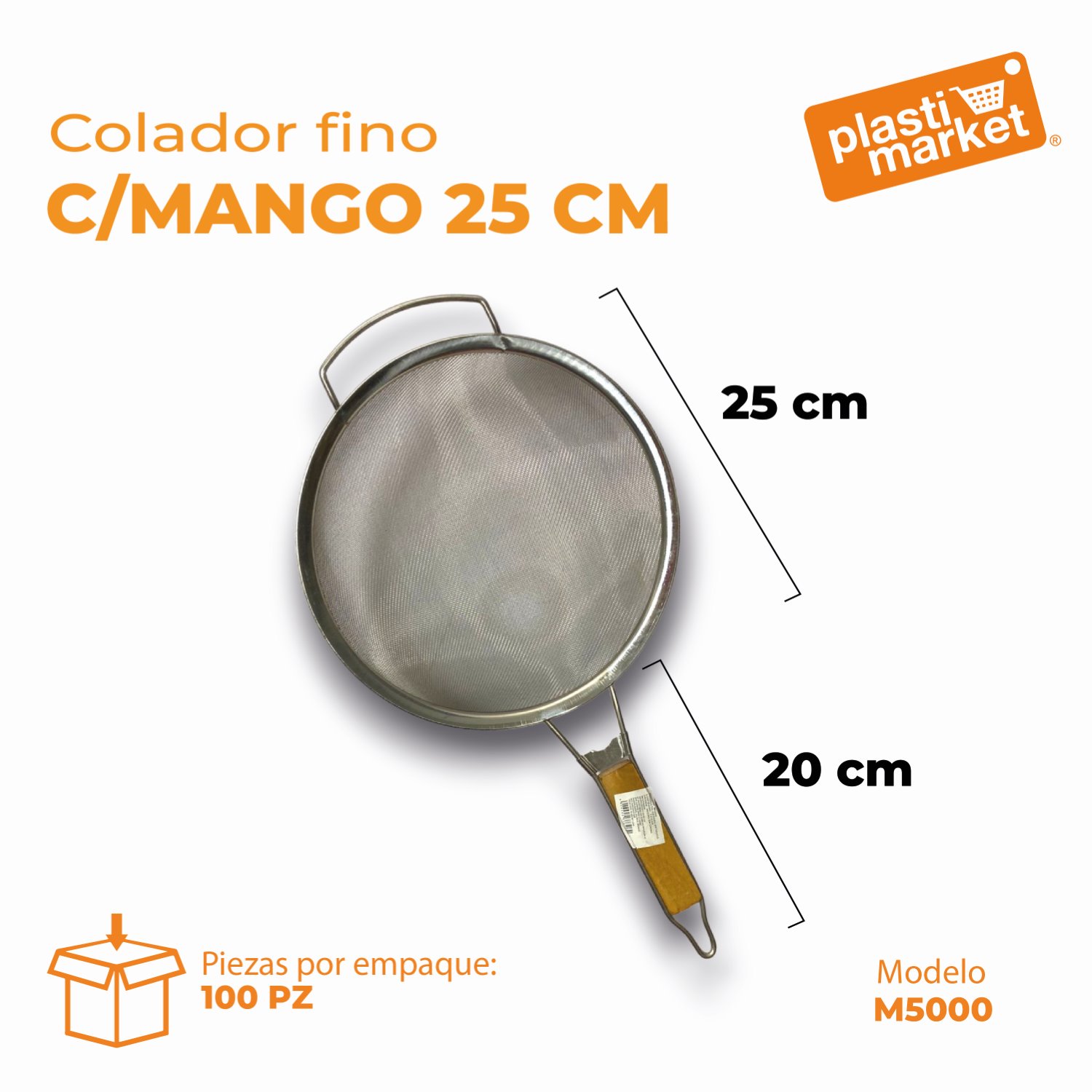 M5000 COLADOR FINO C/MANGO 25 CM.
