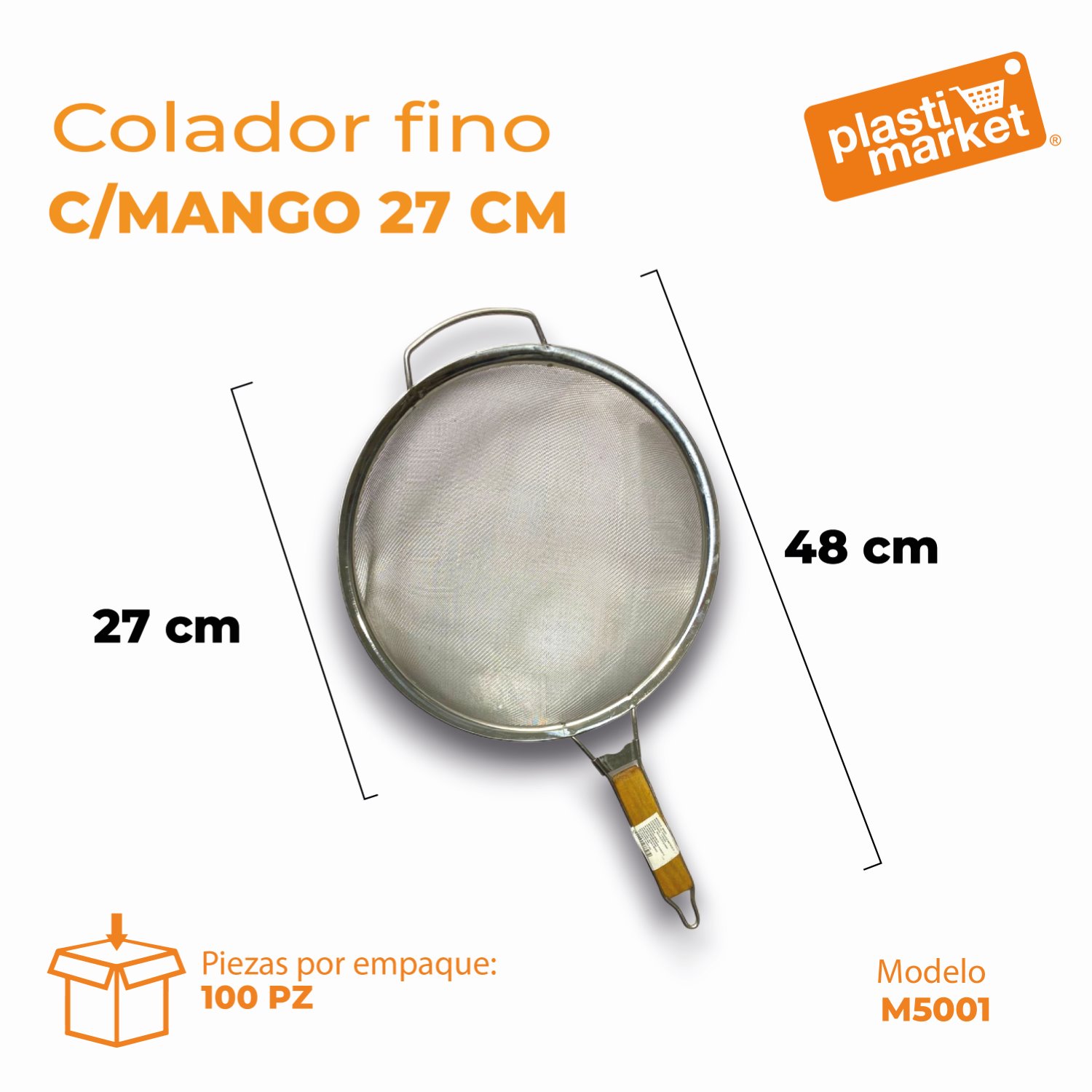 M5001 COLADOR FINO C/MANGO 27 CM.