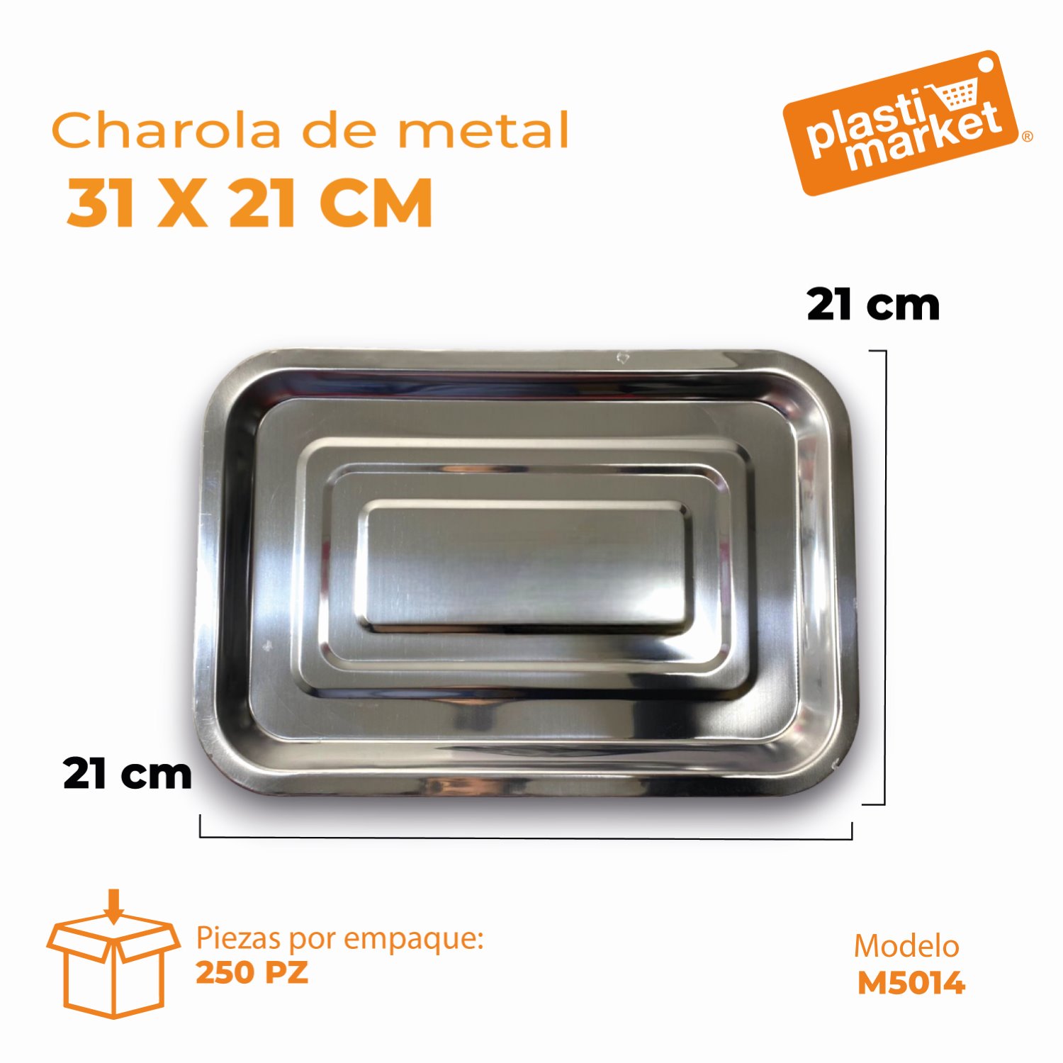 M5014 CHAROLA DE METAL 31X21 CM.