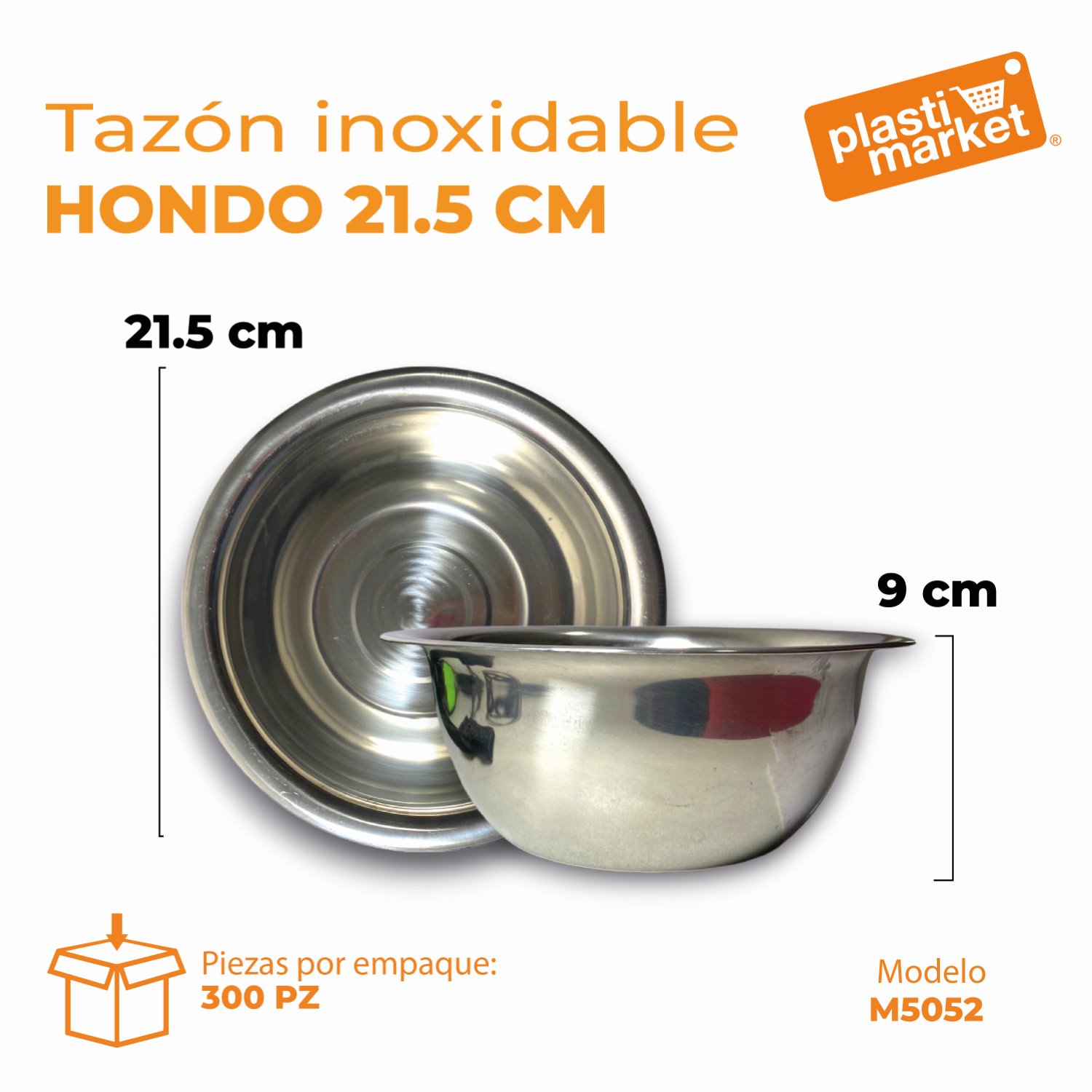 M5052 TAZON INOXIDABLE HONDO 21.5 CM.