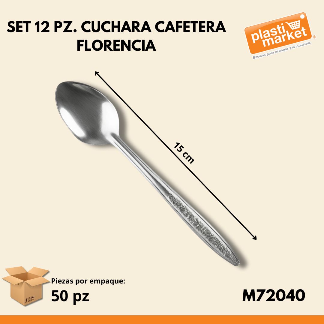 M-72040  SET 12 PZ. CUCHARA CAFETERA FLORENCIA