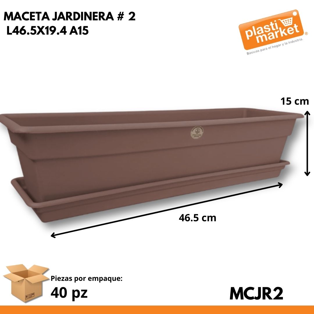 MACETA JARDINERA # 2 L46.5X19.4 A15