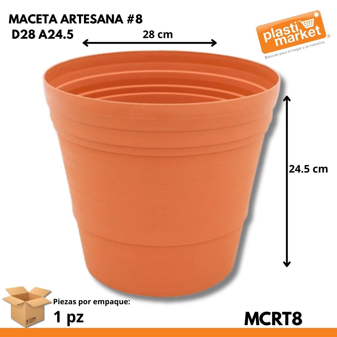 MACETA ARTESANA # 8 D28 A24.5