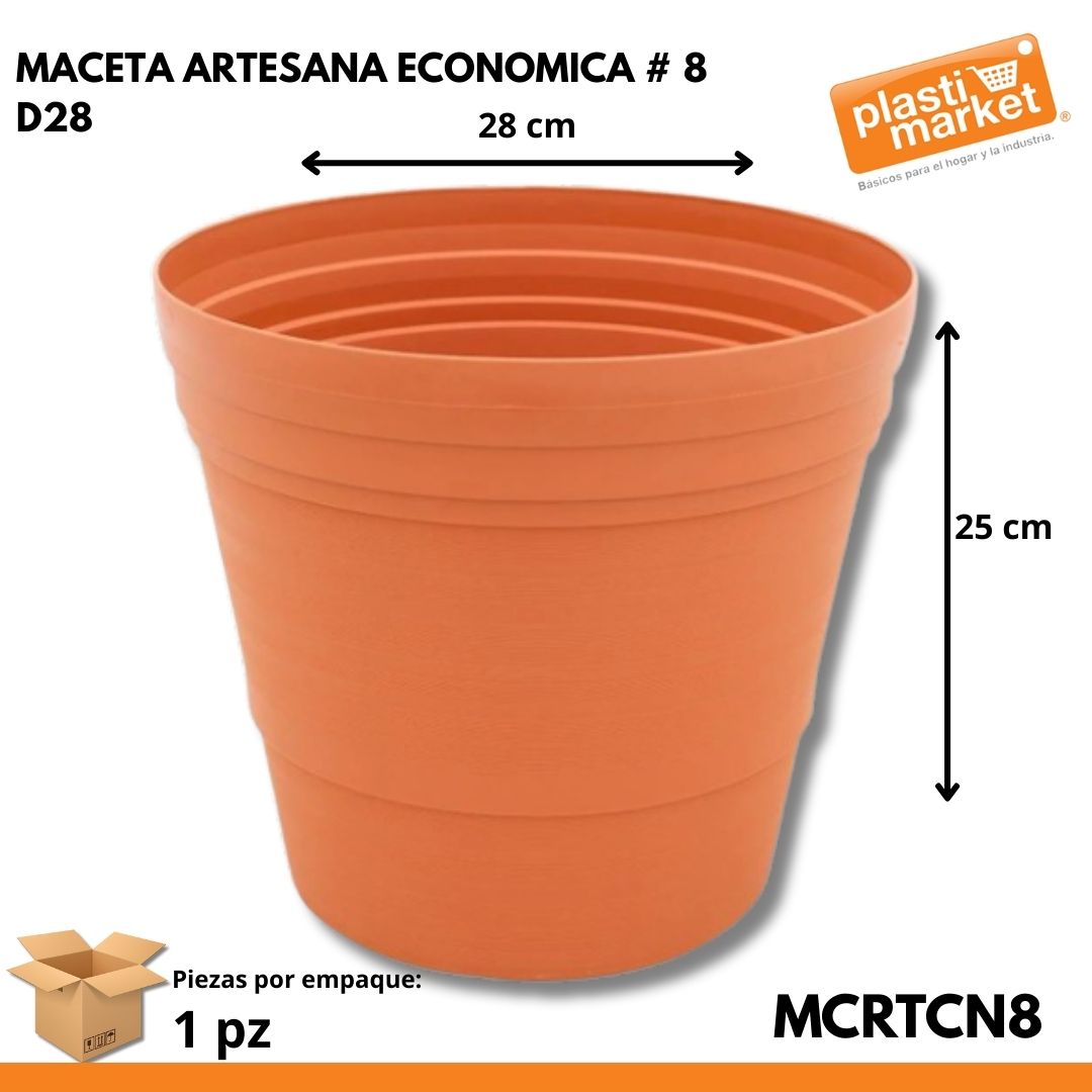 MACETA ARTESANA ECONOMICA # 8 D28