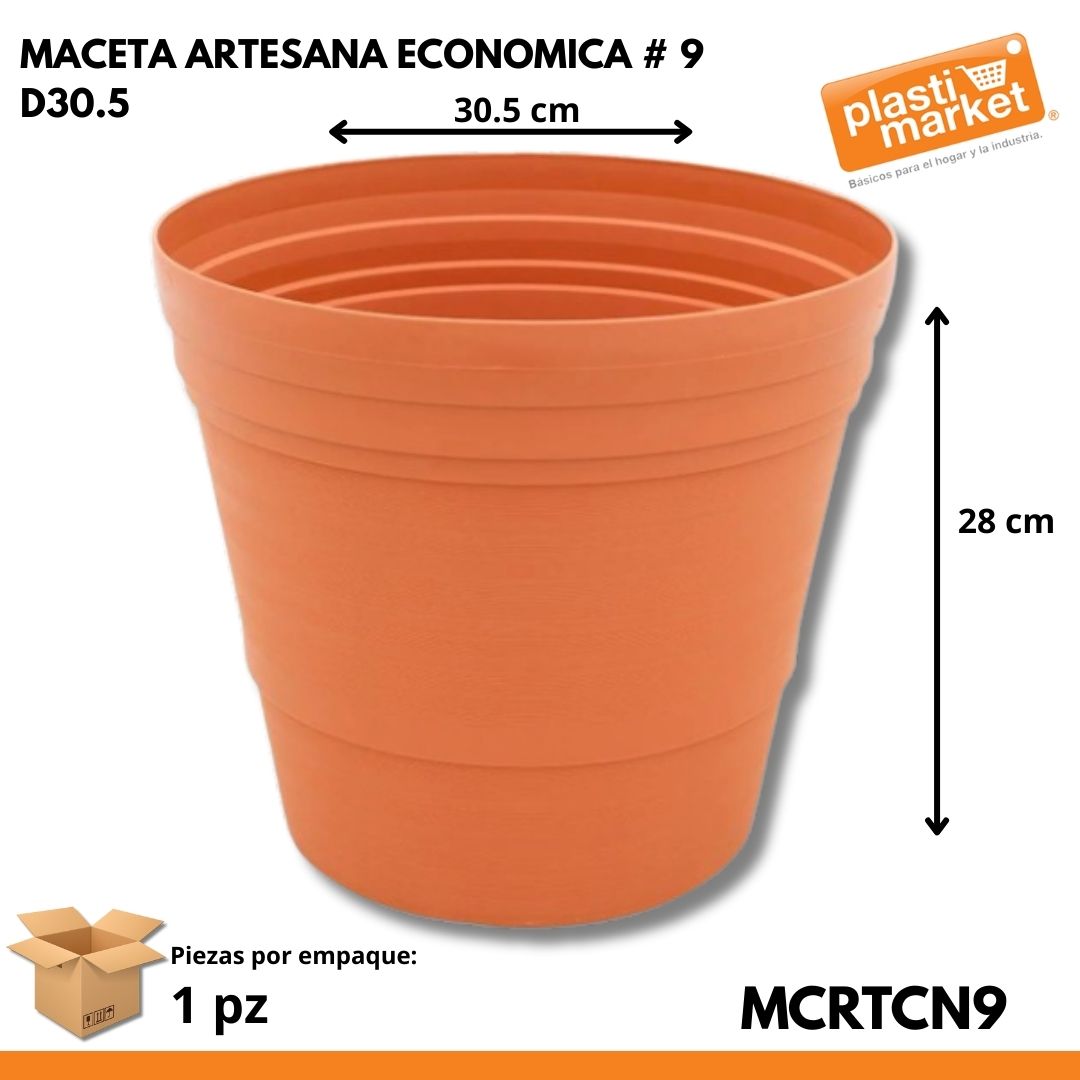 MACETA ARTESANA ECONOMICA # 9 D30.5