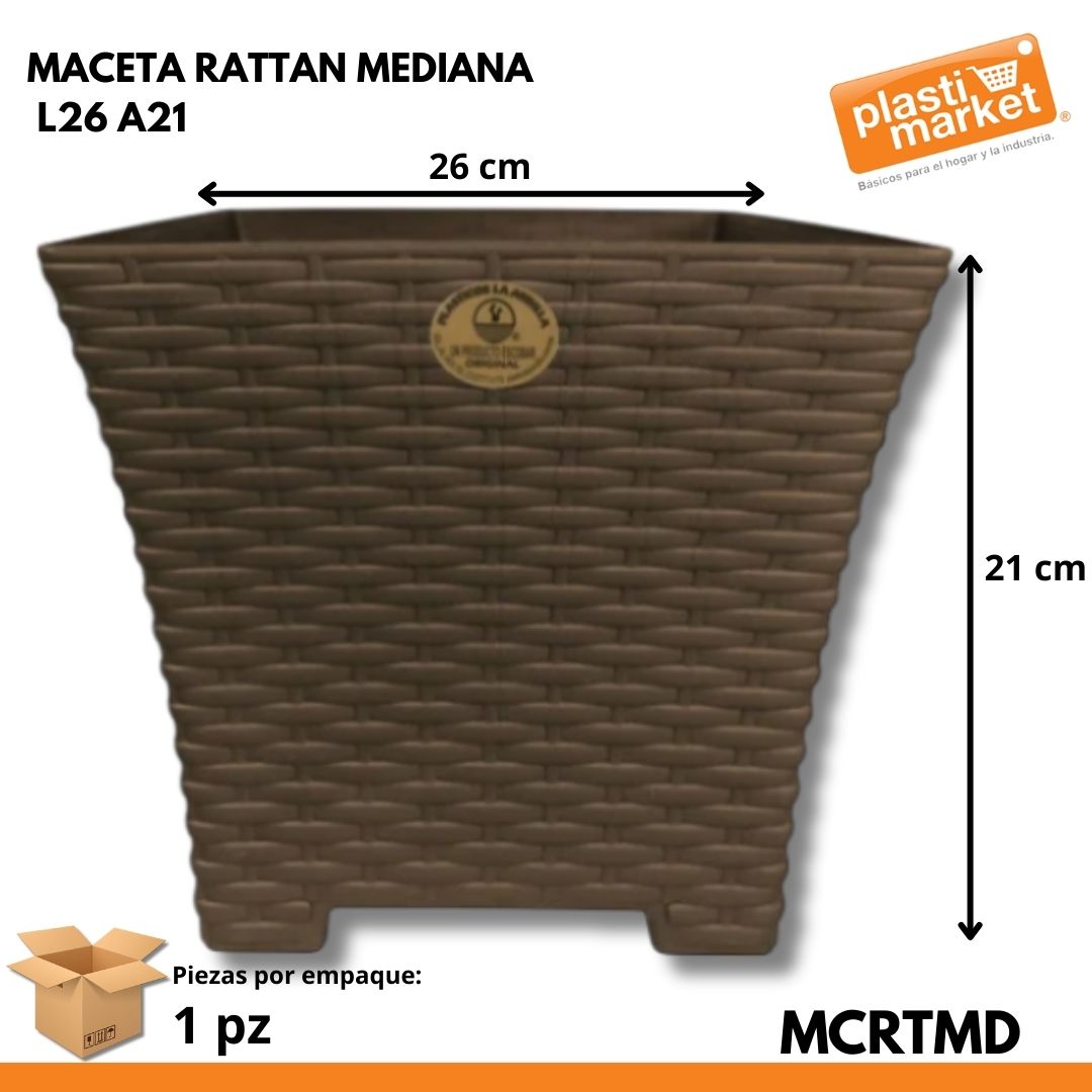 MACETA RATTAN MEDIANA L26 A21