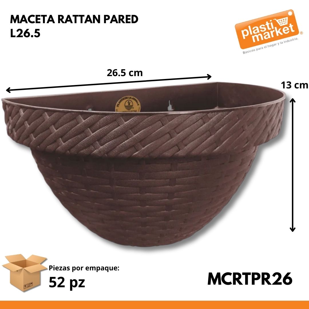 MACETA RATTAN PARED L26.5