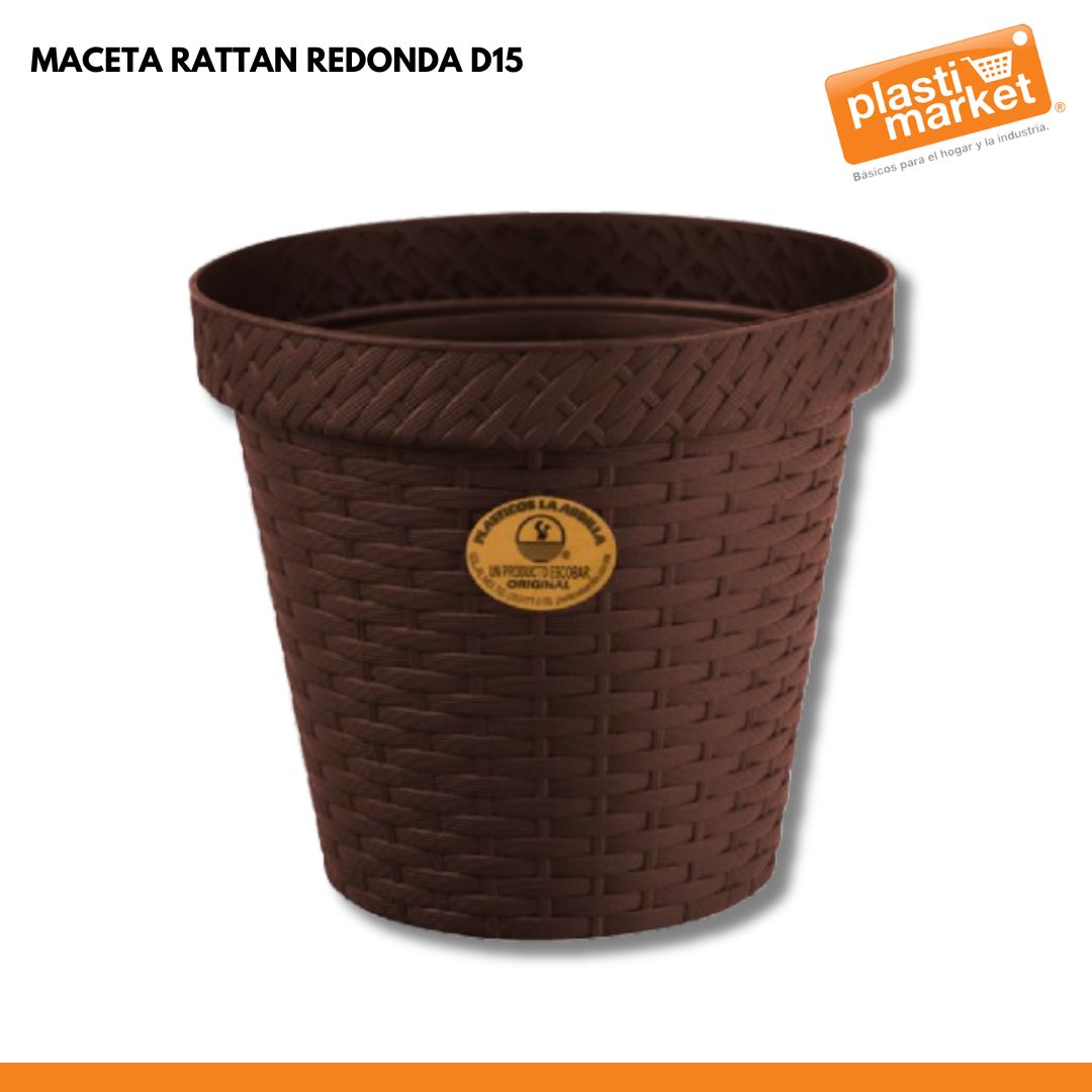 MACETA RATTAN REDONDA D15