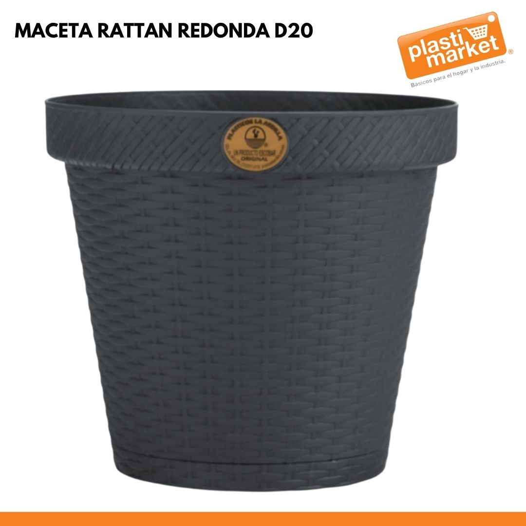 MACETA RATTAN REDONDA D20