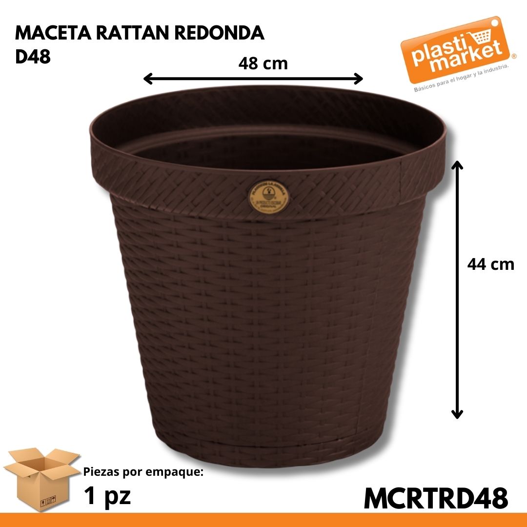 MACETA RATTAN REDONDA D48