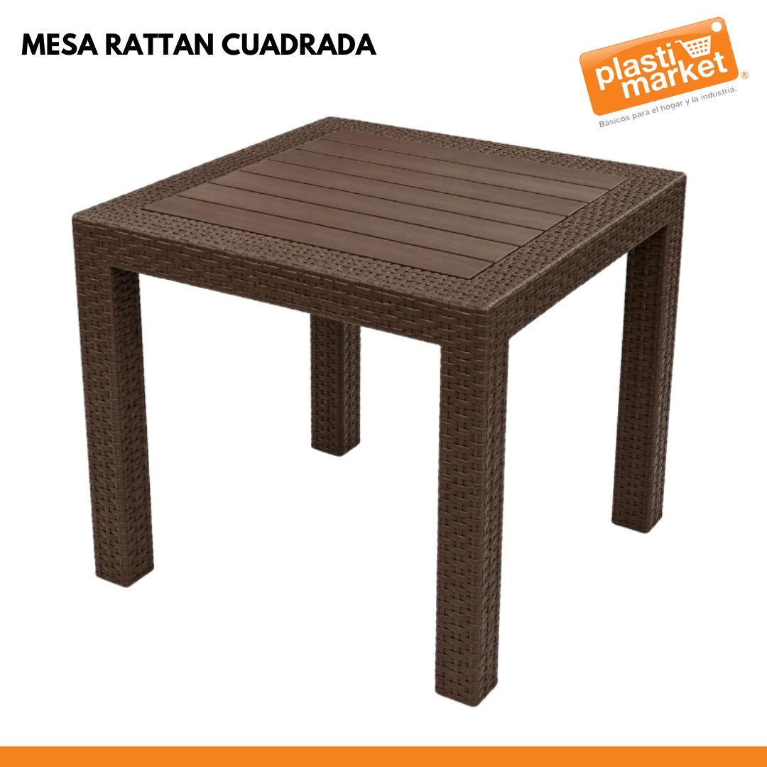 MESA RATTAN CUADRADA