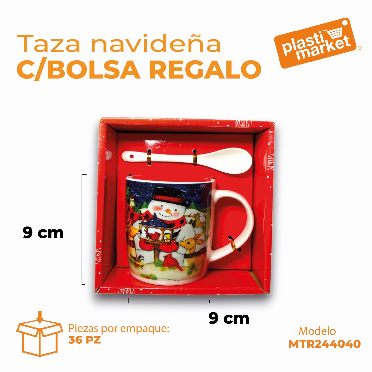 MTR244040 TAZA NAVIDEÑA C/BOLSA REGALO