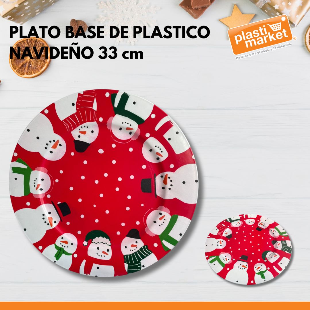 MTR244162 PLATO BASE DE PLASTICO NAVIDEÑO