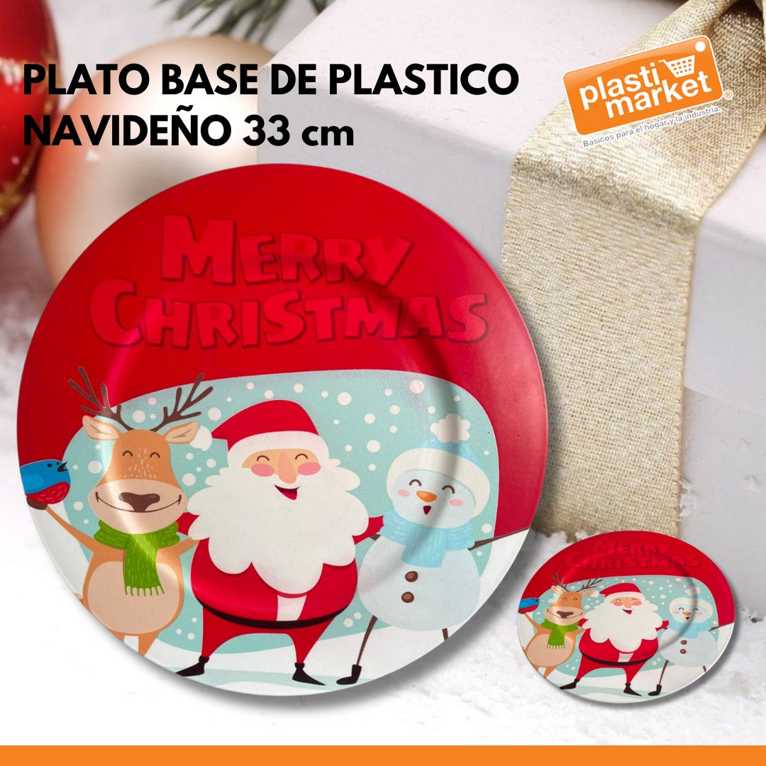 MTR244163 PLATO BASE DE PLASTICO NAVIDEÑO