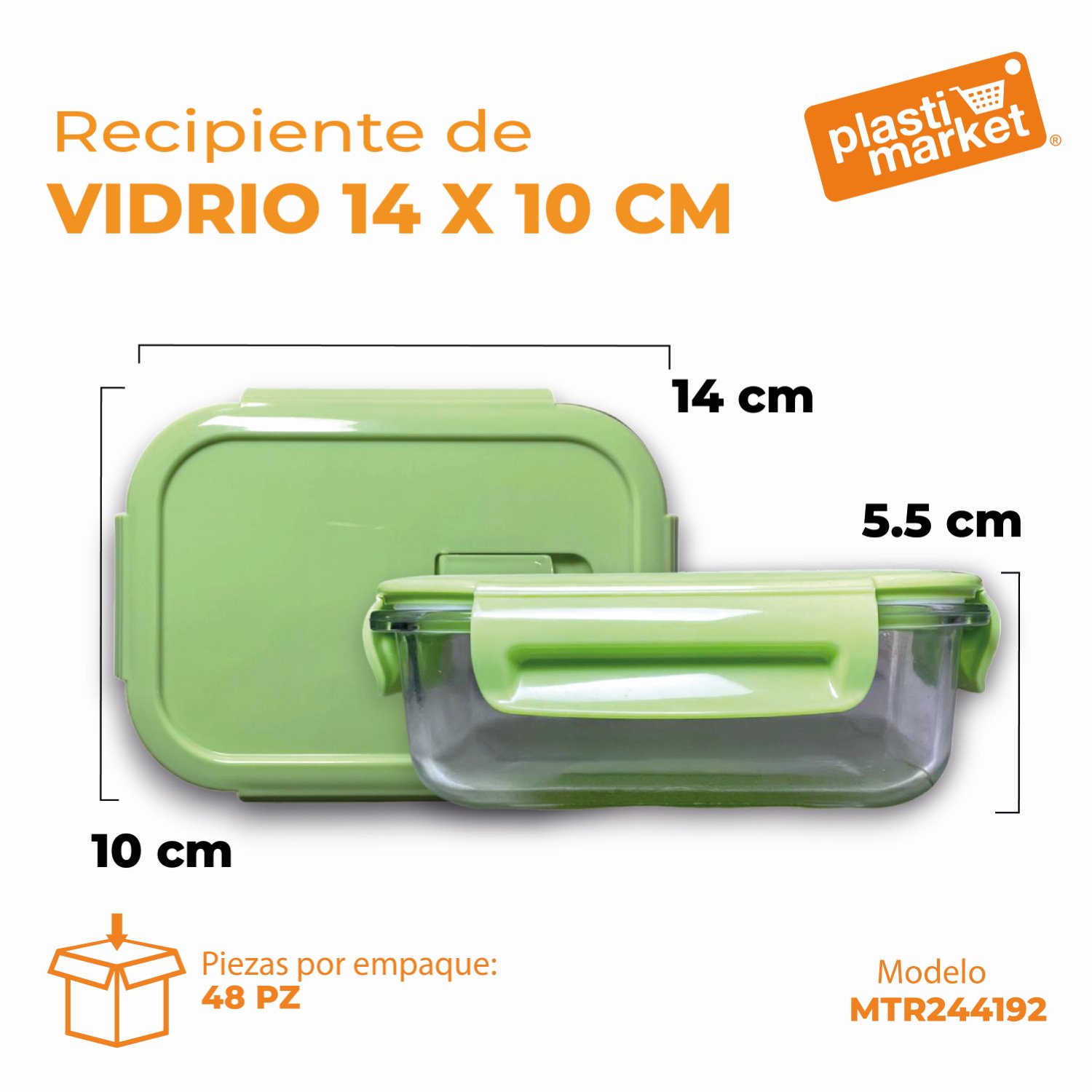 MTR244192 RECIPIENTE DE VIDRIO 14X10 CM.