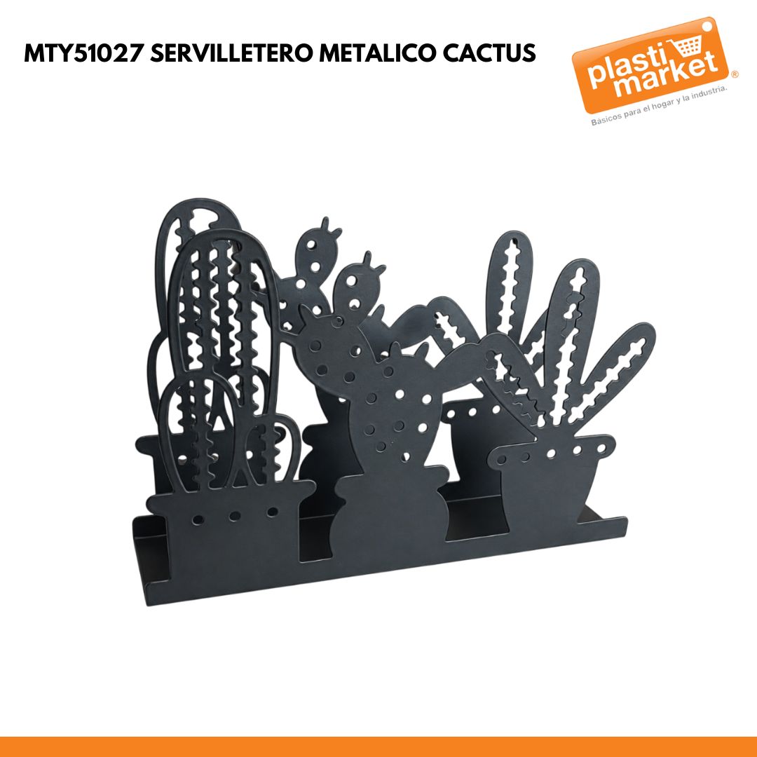 MTY51027 SERVILLETERO METALICO CACTUS