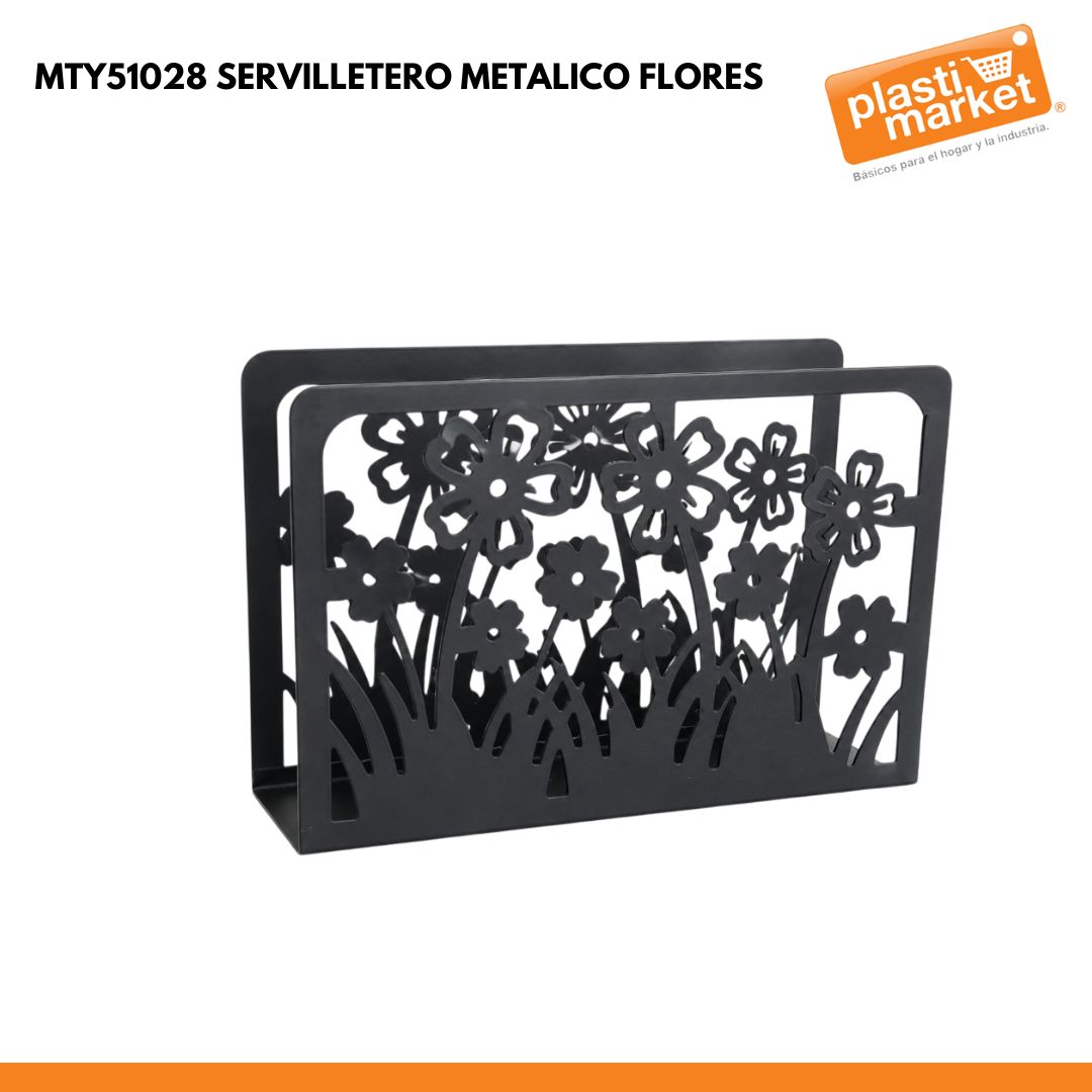 MTY51028 SERVILLETERO METALICO FLORES