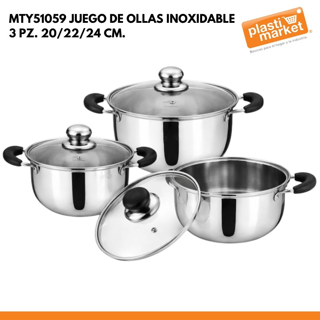 MTY51059 JUEGO DE OLLAS KOREA STYLE 3 PZ. 20/22/24 CM.