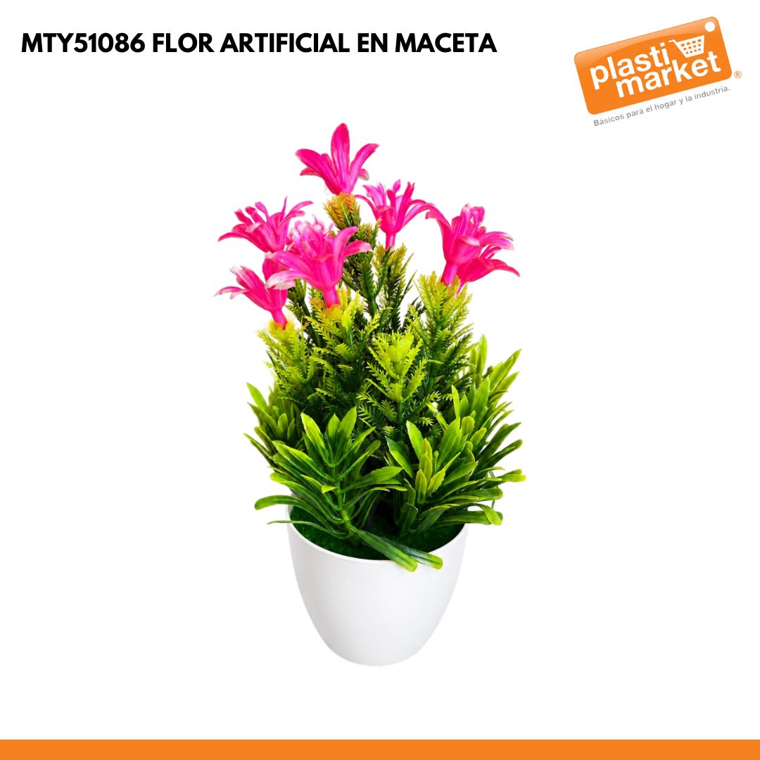 MTY51086 FLOR ARTIFICIAL EN MACETA