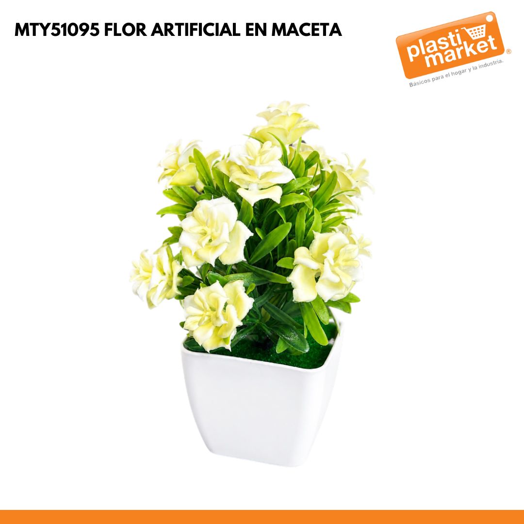 MTY51095 FLOR ARTIFICIAL EN MACETA