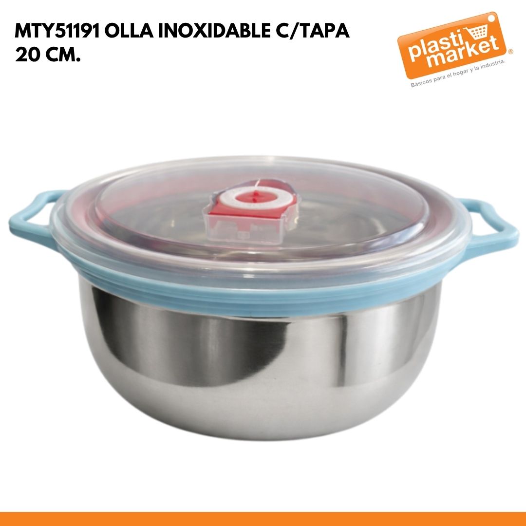 MTY51191 OLLA INOXIDABLE C/TAPA 20 CM.