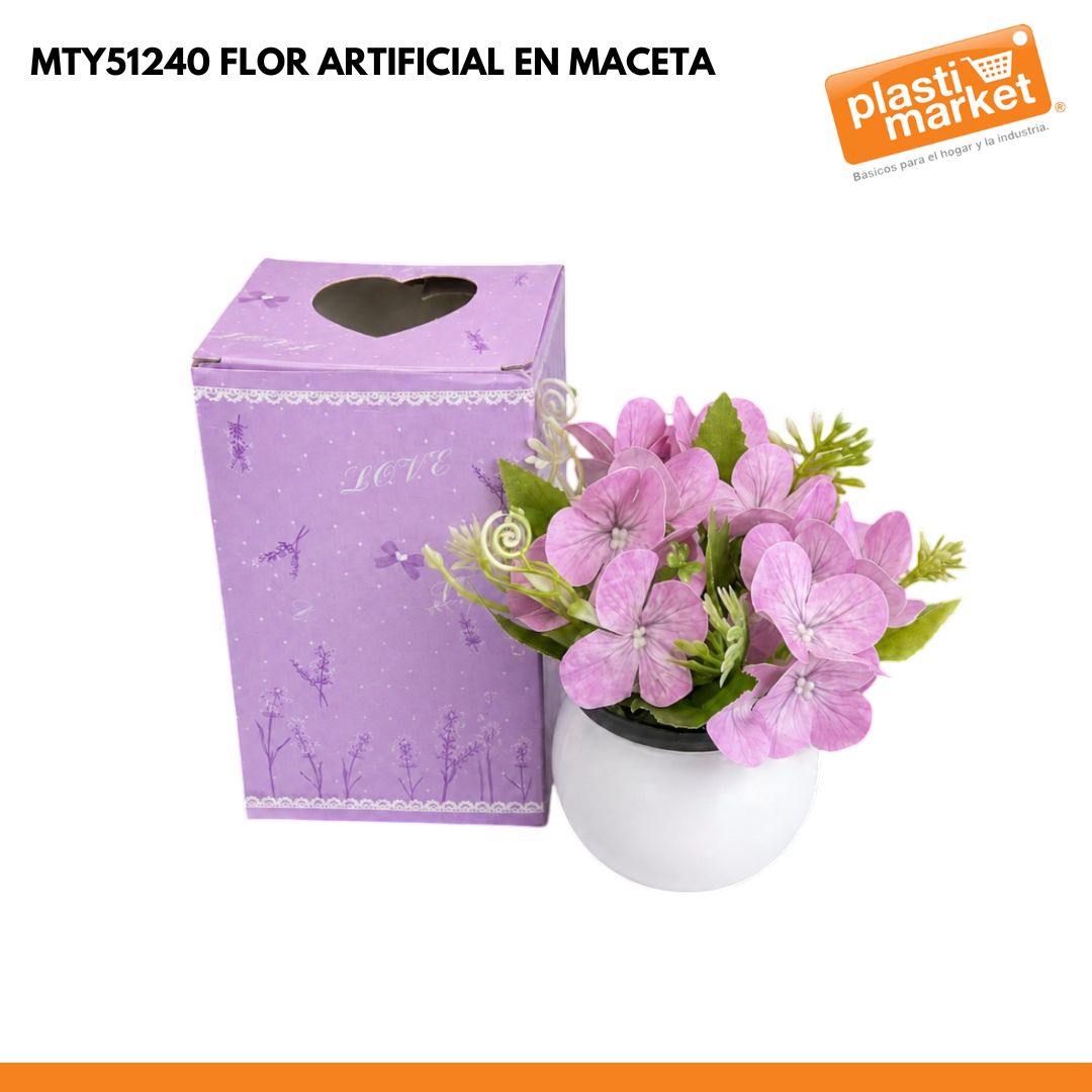 MTY51240 FLOR ARTIFICIAL EN MACETA