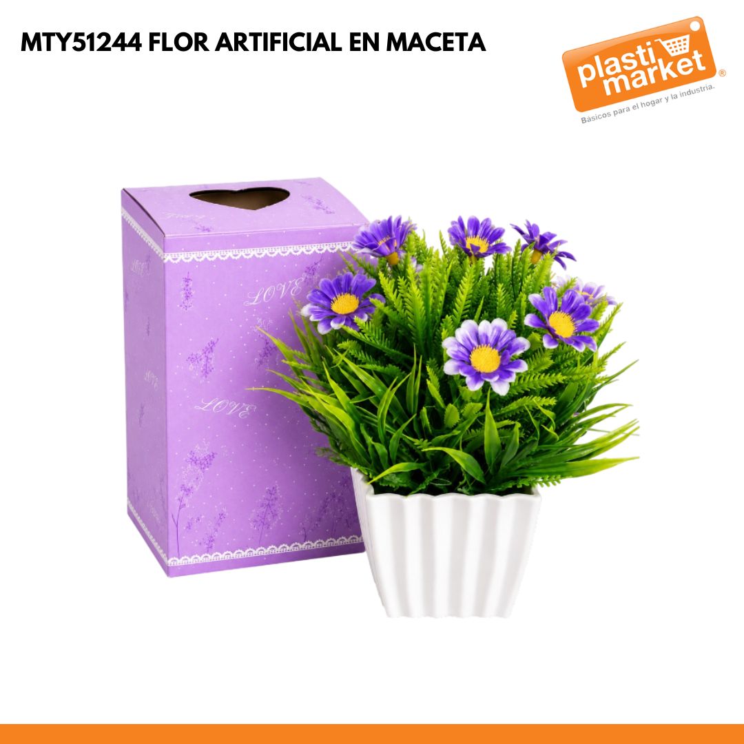 MTY51244 FLOR ARTIFICIAL EN MACETA
