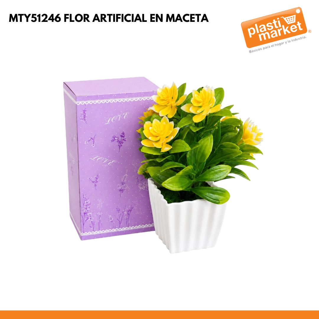 MTY51246 FLOR ARTIFICIAL EN MACETA