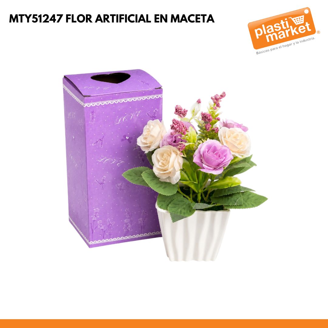 MTY51247 FLOR ARTIFICIAL EN MACETA