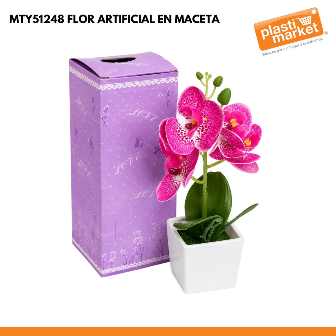 MTY51248 FLOR ARTIFICIAL EN MACETA