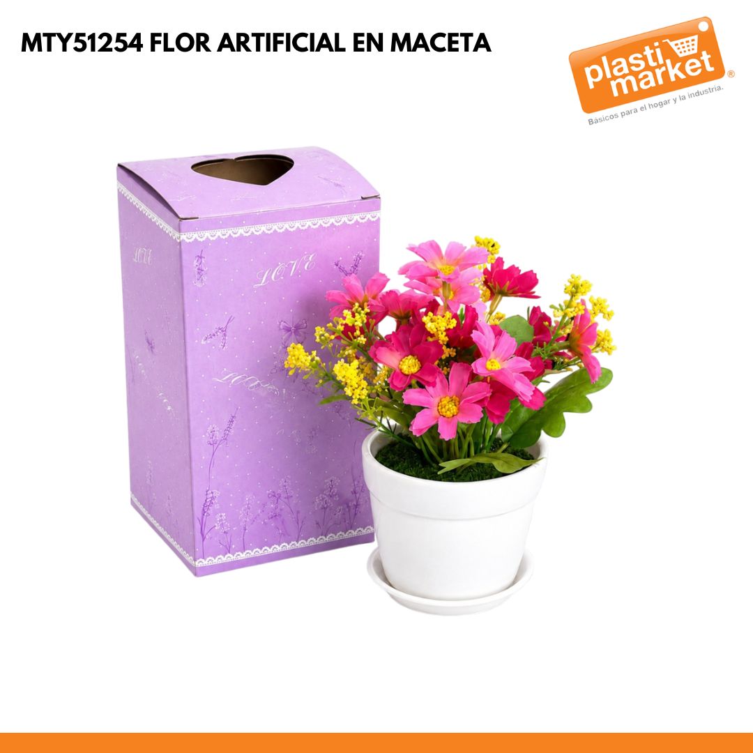 MTY51254 FLOR ARTIFICIAL EN MACETA