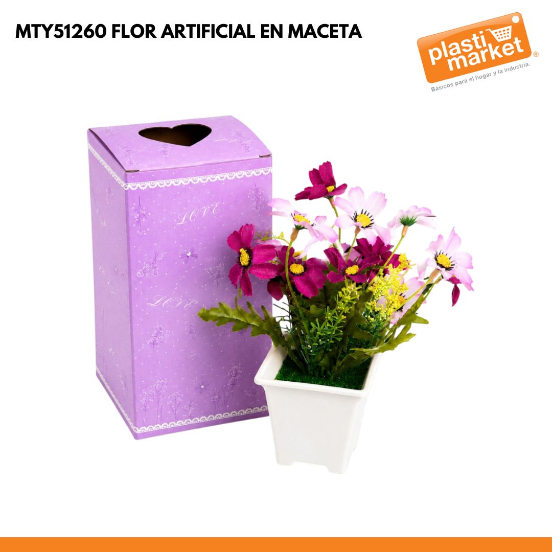MTY51260 FLOR ARTIFICIAL EN MACETA